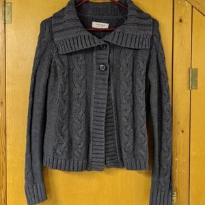 Sonoma Gray Cable Knit Cardigan Sweater